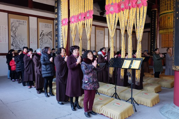 雁荡山能仁寺2017年举行新年团圆饭(图3)